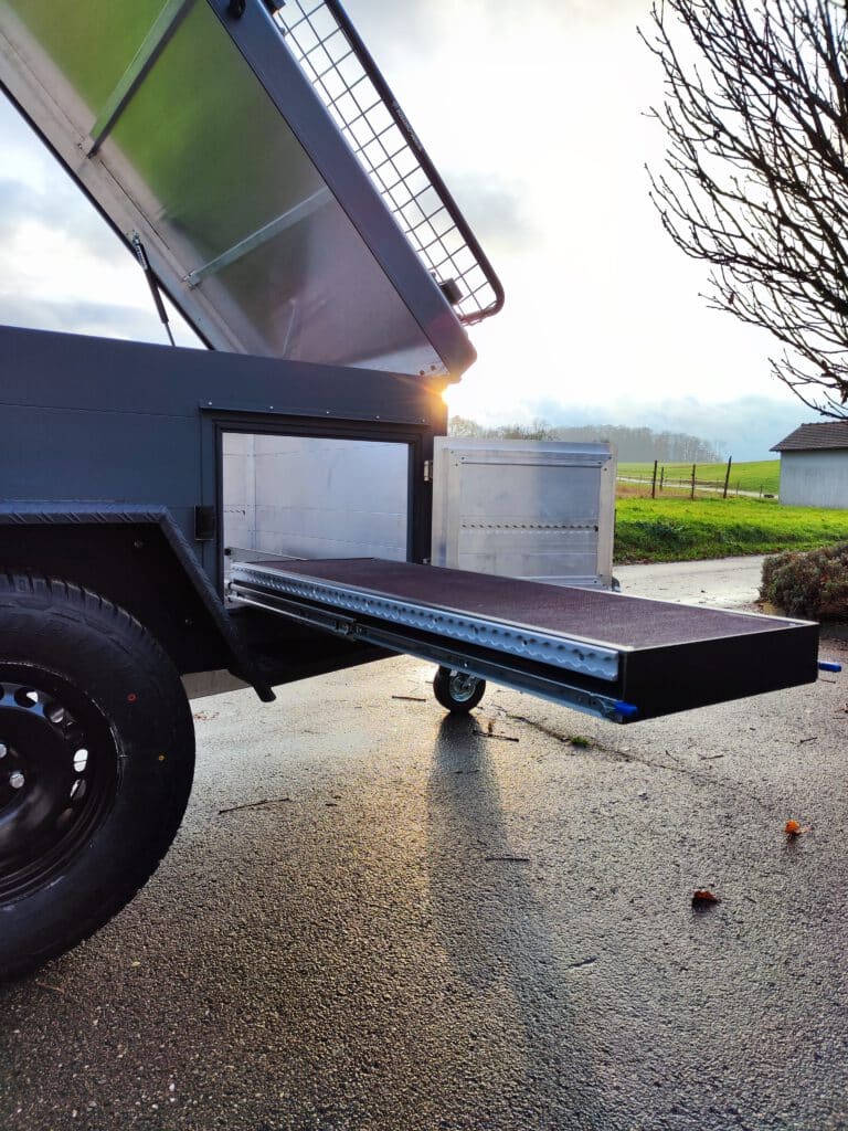 offroadanhänger zeltanhänger iceland grau gepäckkorb