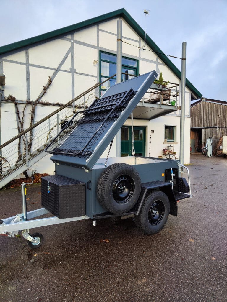 offroadanhänger zeltanhänger iceland grau gepäckkorb