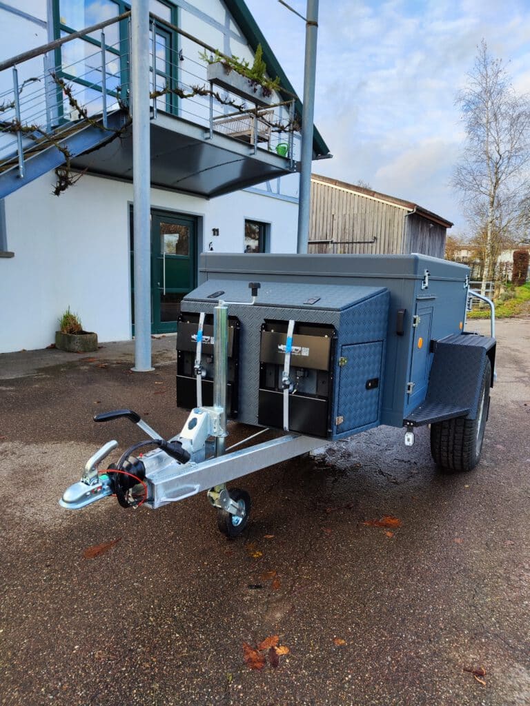 offroadanhänger zeltanhänger iceland grau radträger