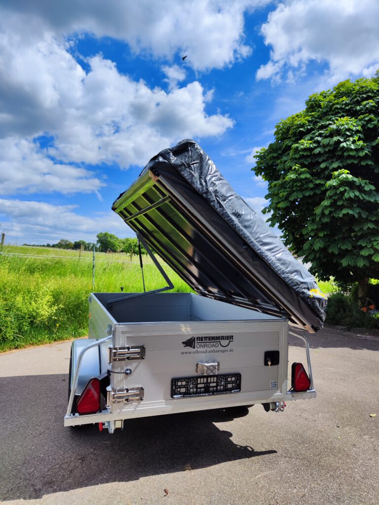 zeltanhänger strada als onroadanhänger mit anhängerzelt tanami in silber